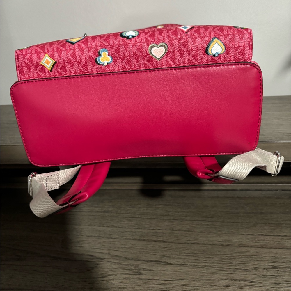 Michael Kors Red Patterned Backpack with Chain St… - image 10